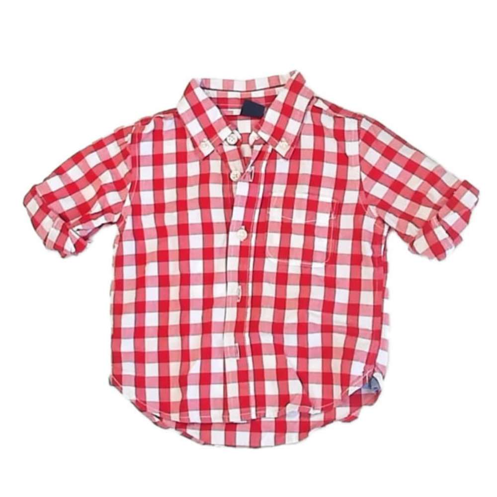 Gap Boys Red Check Button Down Long Sleeve size: 12-18 Months